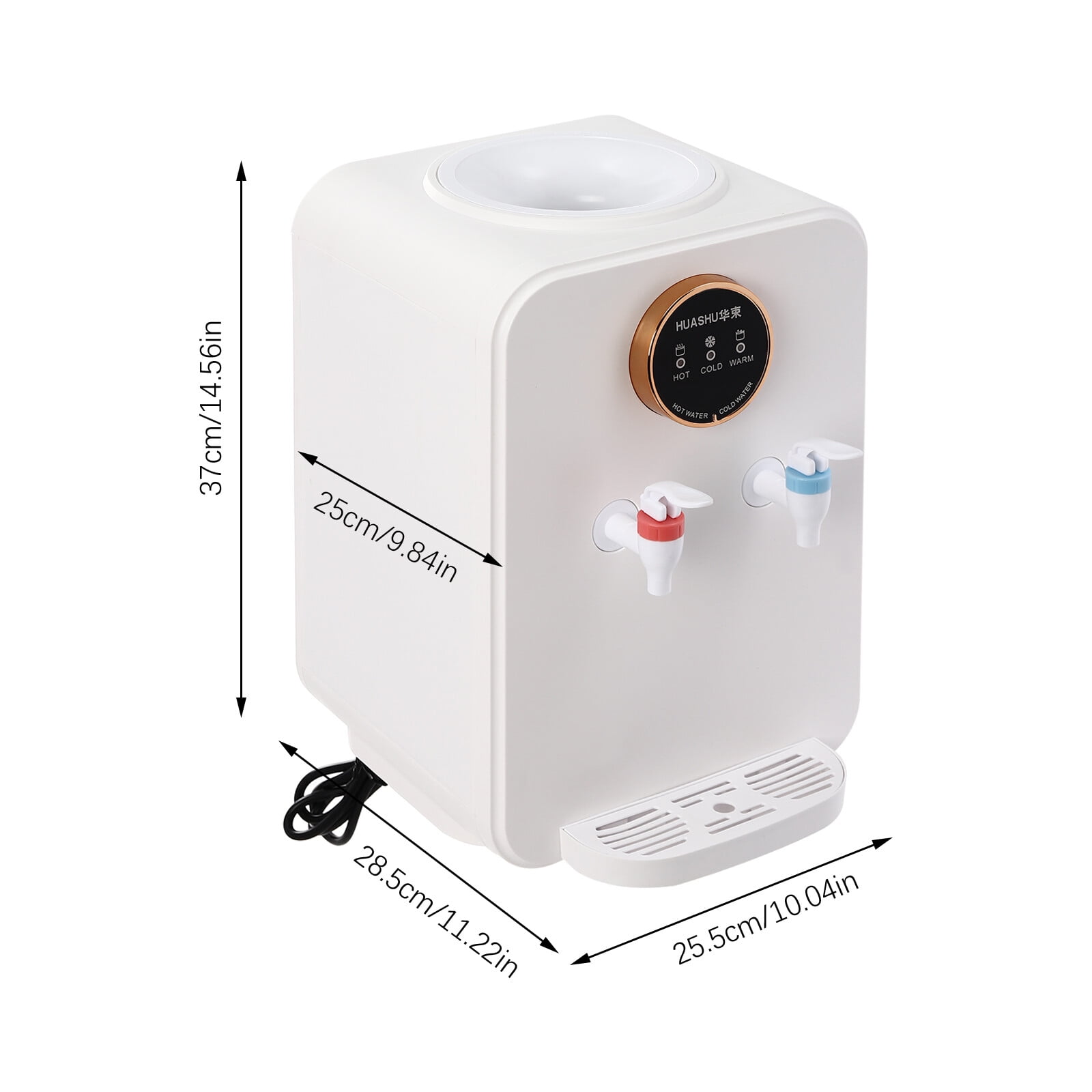 Top Loading Hot Cold Water Dispenser Tabletop Countertop Drinking Machine Room Temperature Water, Premium Countertop Water Cooler Dispenser for 1 to 5 Gallons Bottle