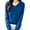 Blue, variant on Womens Long Sleeve V Neck Shirts Loose Fitted Casual Tops Stretchy Base Layer Basic Thermal Undershirt