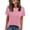 Pink, variant on Delconic Womens Tops Summer Short Sleeve Ribbed Trim Crewneck T Shirts Spring Vacation Outfits Fashion Clothing Basic Tee Black L