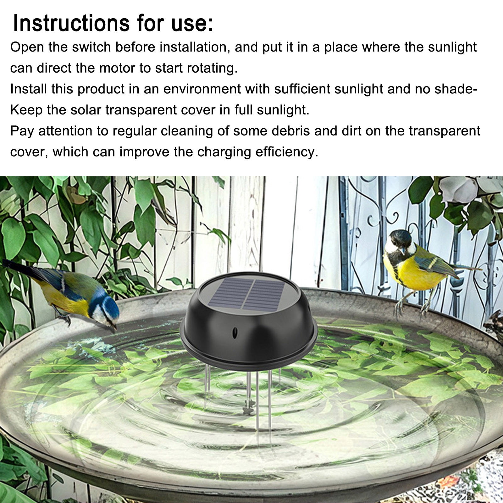 Solar Powered Water Wiggler under $5! Yannianjz Solar Powered Water Wiggler, Bird Bath Bubbler and Agitator for Garden Pond, Water Ripples Maker to Attract Birds and Prevent Mosquitoes