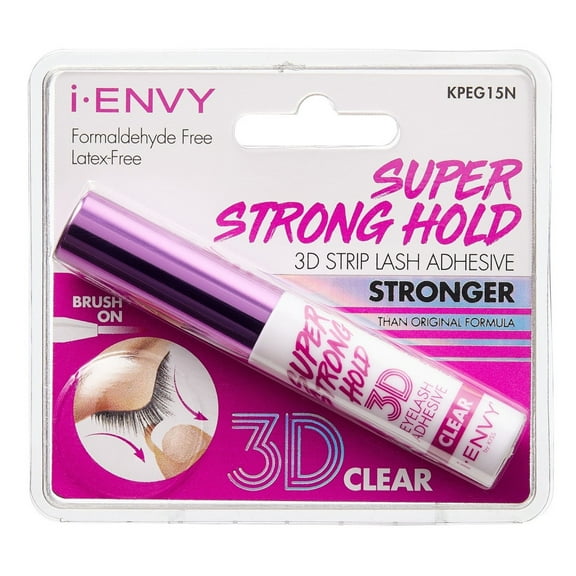 Kiss I Envy Eyelash Adhesive 3D Super Strong Hold Clear (Pack of 3)