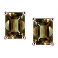 thumbnail image 3 of Star K� Emerald Cut 8x6mm Genuine Smoky Quartz Screw Back Earrings Studs, 3 of 9