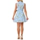 thumbnail image 3 of INSPIRE CHIC Womens Sleeveless Turndown Collar Above Knee Button Down Floral Print Dress XL Blue, 3 of 6