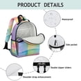 thumbnail image 4 of Colorful Watercolor Stripe Pattern Backpack for School,Cute School Bag,Schoolbag with Adjustable Shoulder Straps & Padded Back,15.25"x11.5"x5.25", 4 of 5