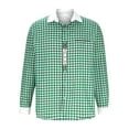 thumbnail image 3 of Blusa y camisa de manga larga con cuello vuelto para hombre, blusa informal de moda con botones y retazos, blusa de manga larga con cuello vuelto, blusa de poliéster para hombre, 3 of 5