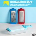thumbnail image 3 of Tasty Stainless Steel Kitchen Grater and Zester with Base, Switchable Coarse and Fine Blades, Blue, 3 of 8