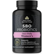 Probiotics for Women by Ancient Nutrition, Once Daily Women's Probiotics 30ct, Digestive Support and Reduces Occasional Bloating, Made with Chaste Tree Berry and Amla Berry, 25 Billion CFUs*