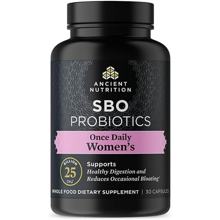 Probiotics for Women by Ancient Nutrition, Once Daily Women's Probiotics 30ct, Digestive Support and Reduces Occasional Bloating, Made with Chaste Tree Berry and Amla Berry, 25 Billion CFUs*