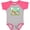 Heather and Hot Pink, variant on Inktastic I'm One Farm Animals Wearing Birthday Party Hats Boys or Girls Baby Bodysuit