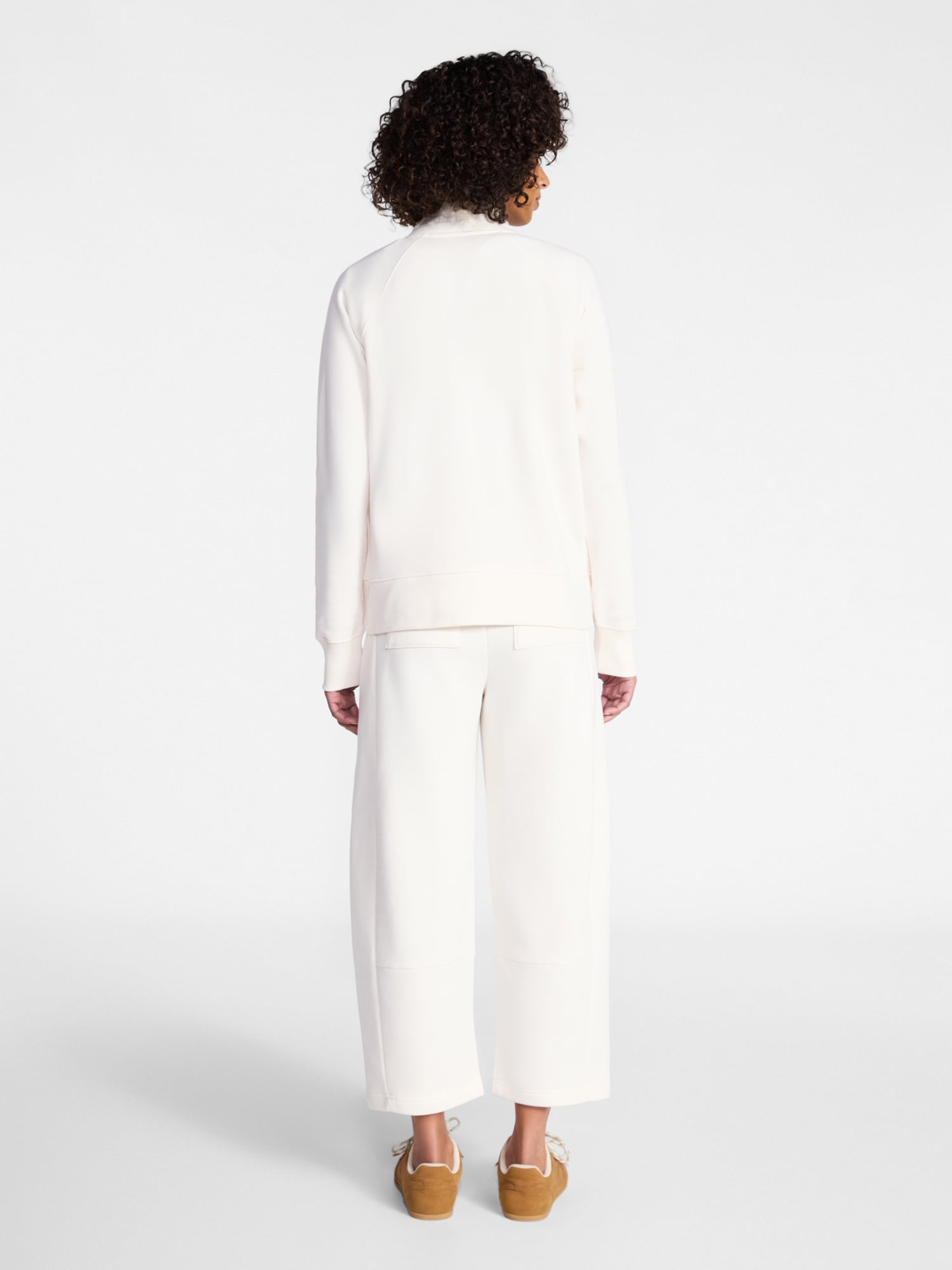 Time and Tru Women's Fleece Sweatshirt and Barrel Leg Pants Set, 2-Piece, Sizes XS-XXXL