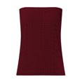 thumbnail image 6 of Otntypg Women's Crochet Tube Tops Cute Summer Solid Color Bandeau Tank Casual Strapless Blouse Off The Shoulder Tunic Shirts Wine#02 M, 6 of 6