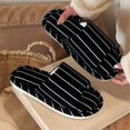 thumbnail image 4 of AUDeals Women Men Stripe Slippers Open Toe Cotton Linen Slide Sandals Soft Soled Lightweight Home Shoes Anti Slip Lounging (Black, 7), 4 of 9