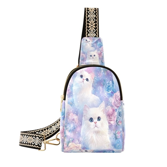 BZSMCE Crossbody Fashion Whimsical Cat Garden Printed Waist Packs