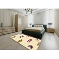 thumbnail image 5 of Ahgly Company Machine Washable Indoor Round Abstract Brown Sugar Brown Area Rugs, 3' Round, 5 of 7