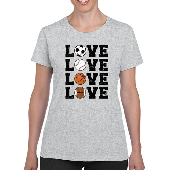 Sports Love T-Shirt Women -Smartprints Designs, Female Large