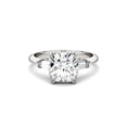 thumbnail image 4 of Charles & Colvard 14K White Gold Moissanite 8mm Cushion Engagement Ring-Size 8.5 2.77cttw DEW, 4 of 9