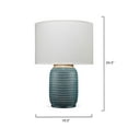 thumbnail image 3 of J&D Designs Graham Ceramic Table Lamp with Linen Shade in Blue/Brass, 3 of 4