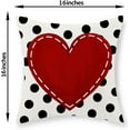 thumbnail image 6 of Valentines Day Pillow Covers 16x16 Set of 2, Valentines Decorative Pillowcase Polka Pot Red Love Heart Valentines Throw Pillows Anniversary Linen Outdoor Cushion Covers for Sofa Couch Decor, 6 of 6