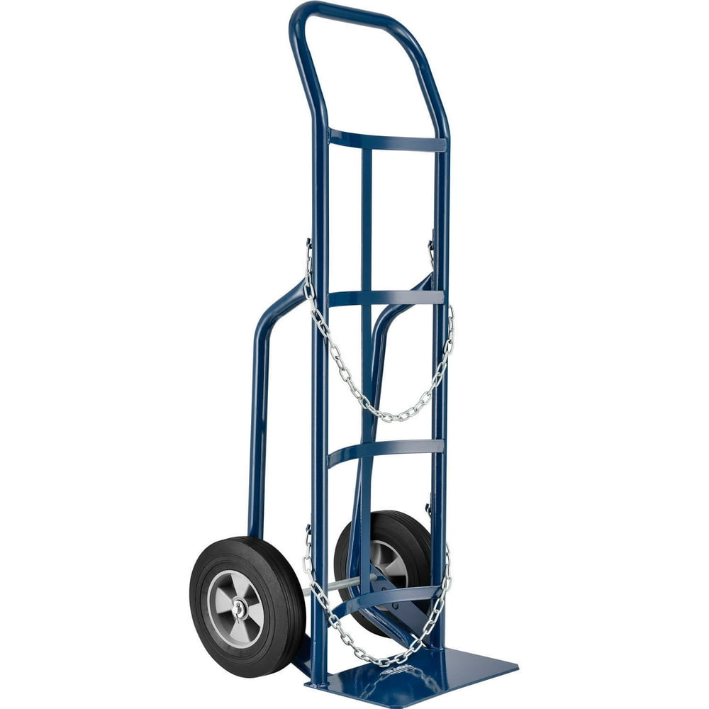 Single Cylinder Hand Truck with Curved Handle, 10" SemiPneumatic