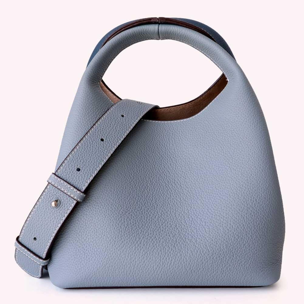 HLSOHJP Small Genuine Leather Crossbody Bags Hobo Purse for Women Shoulder Bucket Bag Luxury Designer Handbag Satchels