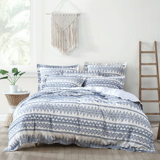 Pickford Blue Queen Comforter Set - Taupe, Blue & Cream - Levtex Home