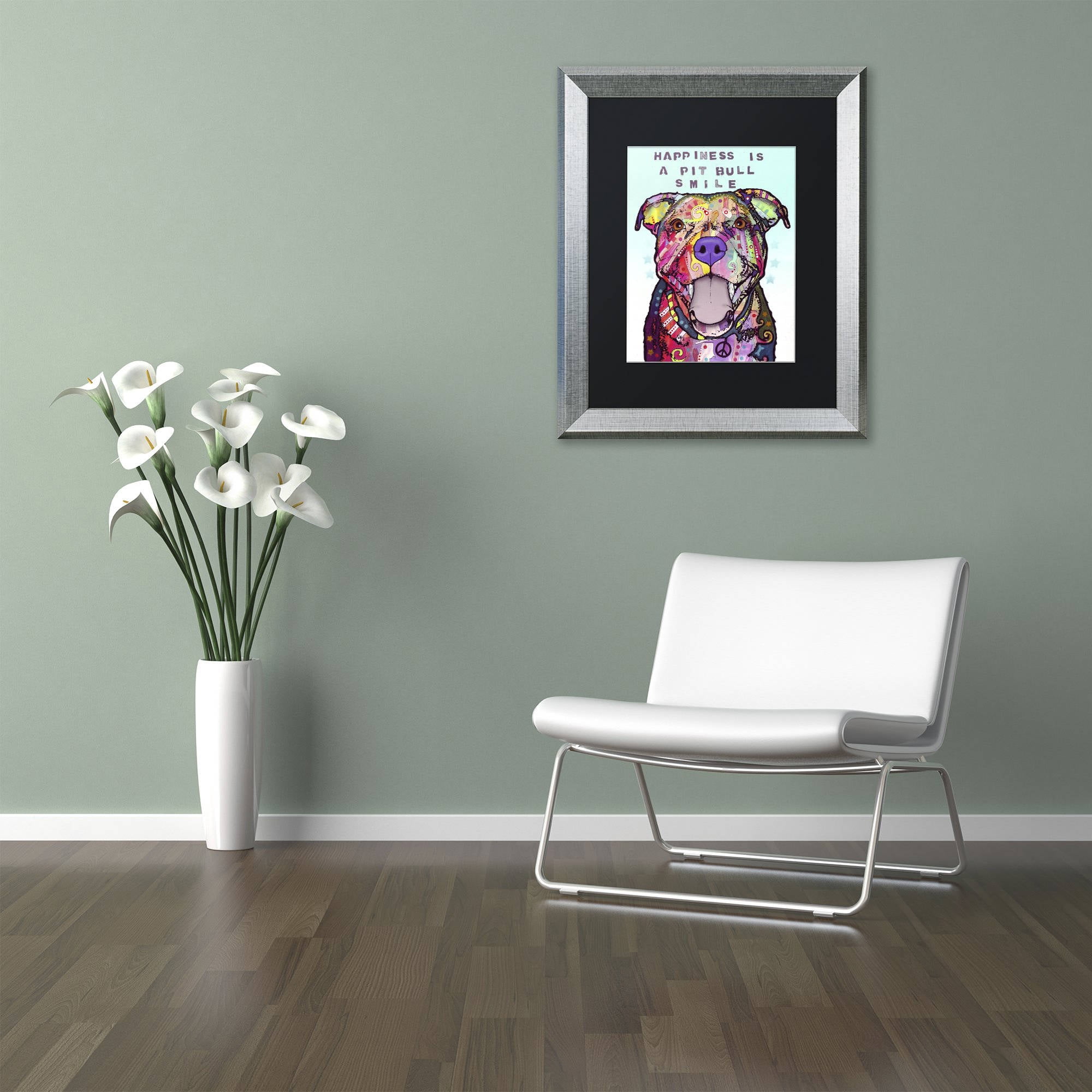 Trademark Fine Art "Smile" Canvas Art by Dean Russo, Black Matte, Silver Frame
