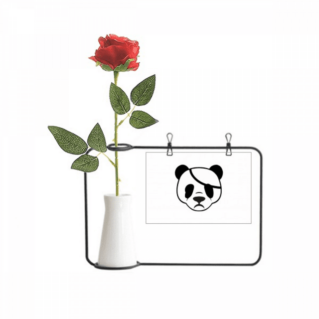 Face Panda Ruthless Blindfold Artificial Rose Flower Hanging Vases Decoration Bottle