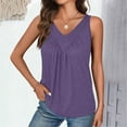 thumbnail image 2 of Daznico Tank Tops for Women,Womens Tank Tops Loose Fit V Neck Ruched Sleeveless Tops Casual Basic Shirts,Size S, 2 of 6