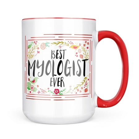 

Neonblond Happy Floral Border Myologist Mug gift for Coffee Tea lovers