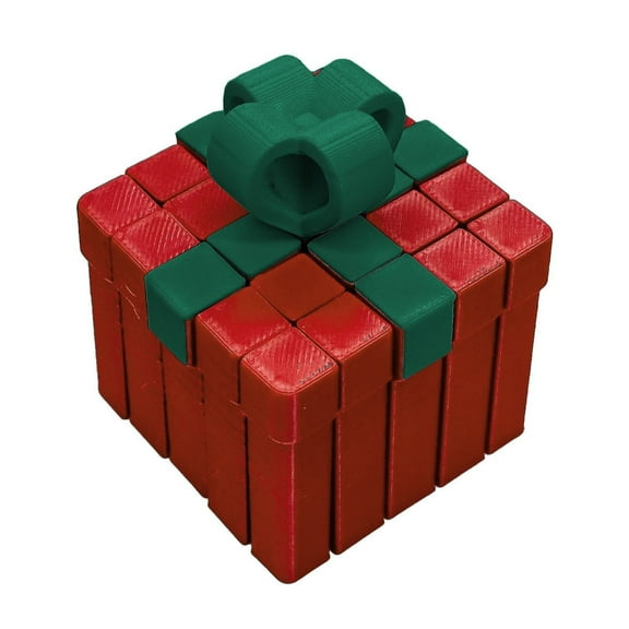 3D Printed Movable Christmas Box 3D Printed Christmas Gift Creative Fidget Ornament for Stress Relief, Unique Xmas Tree & Desk Decoration Toy Gift