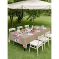thumbnail image 3 of Outdoor Tablecloth with Umbrella Hole and Zipper, Pink Starfish Abstract Rectangle Table Cloth 52x70 Inch Waterproof Tablecloth, Ocean Conch Coastal Coral Picnic Table Cover for Patio Camping, 3 of 7