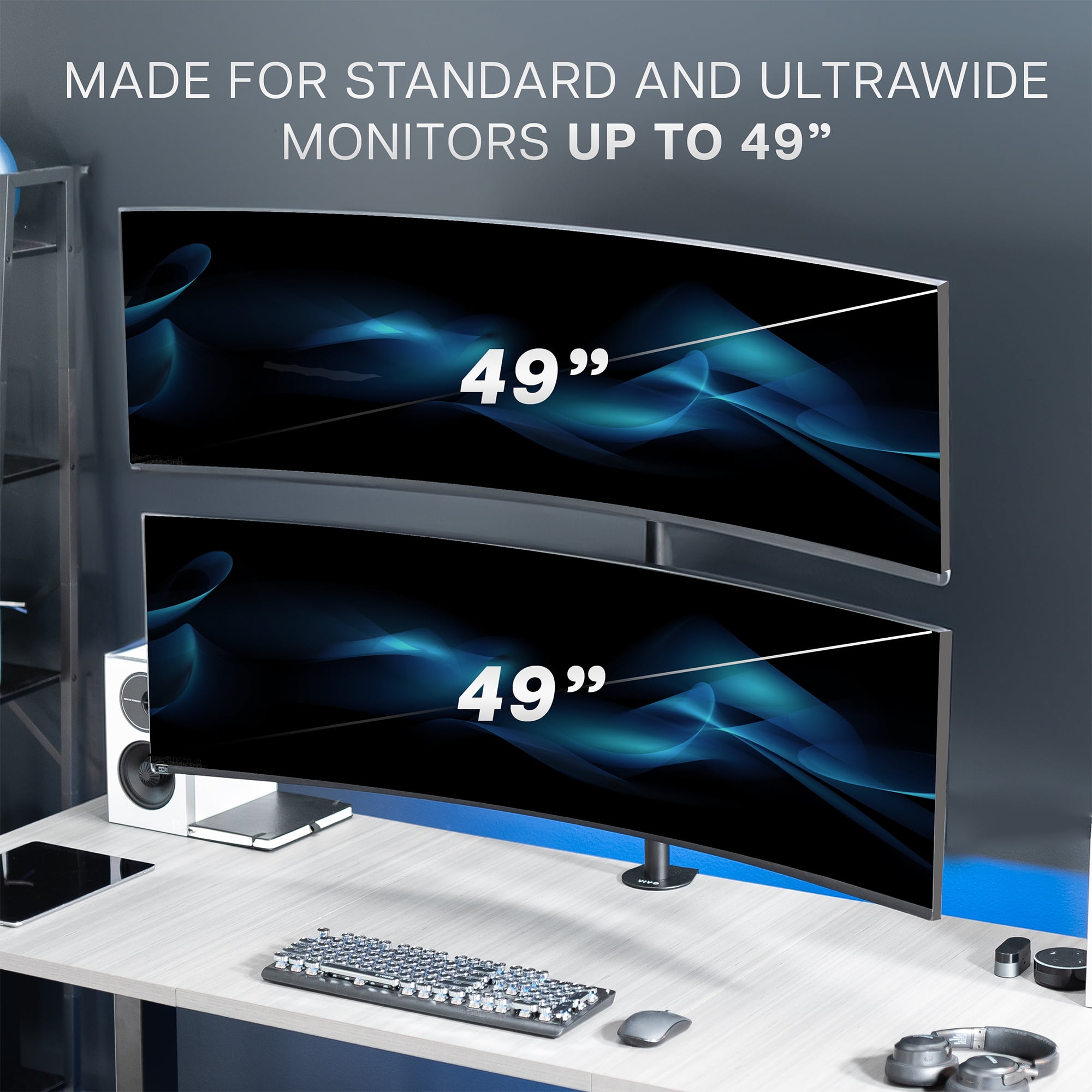 VIVO Dual Ultrawide Monitor Desk Mount, Stand for 2 Computer Screens up to 49"