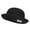Black, variant on Big Size Wool Felt Upturn Brim Bowler Hat - Black XL-2XL