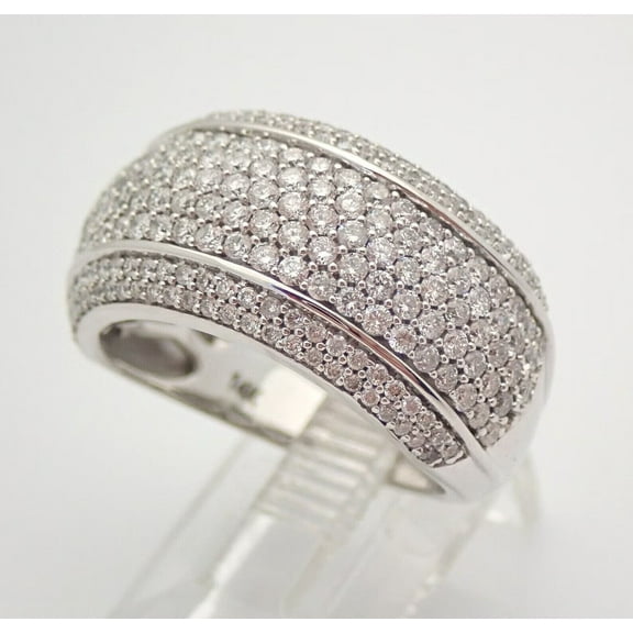 Forever Jewels 3Ct Round Cut Moissanite Cluster Engagement Men's Ring 14K White Gold Plated