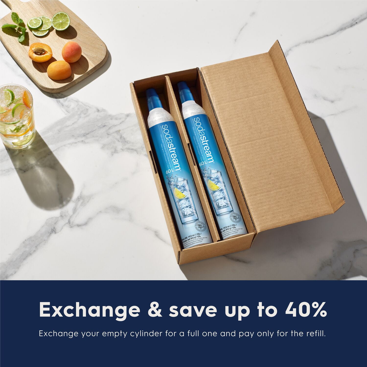 Sodastream, Blue CO2 Cylinder Exchange, 60L
