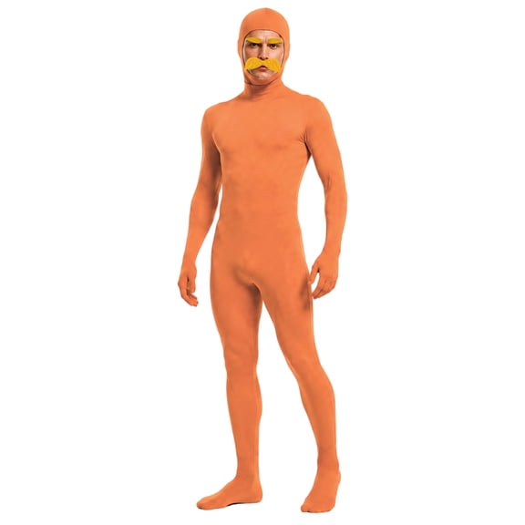 Unisex Full Body Zentai Suit Halloween Open Face Stretchy Bodysuit for Adult Suit Only (Orange-Adult XXL)