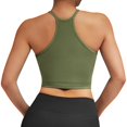 thumbnail image 4 of RXRXCOCO Ribbed Sports Bras Workout Padded Sports Bra Spaghetti Strap Womens Yoga Bra, 4 of 7