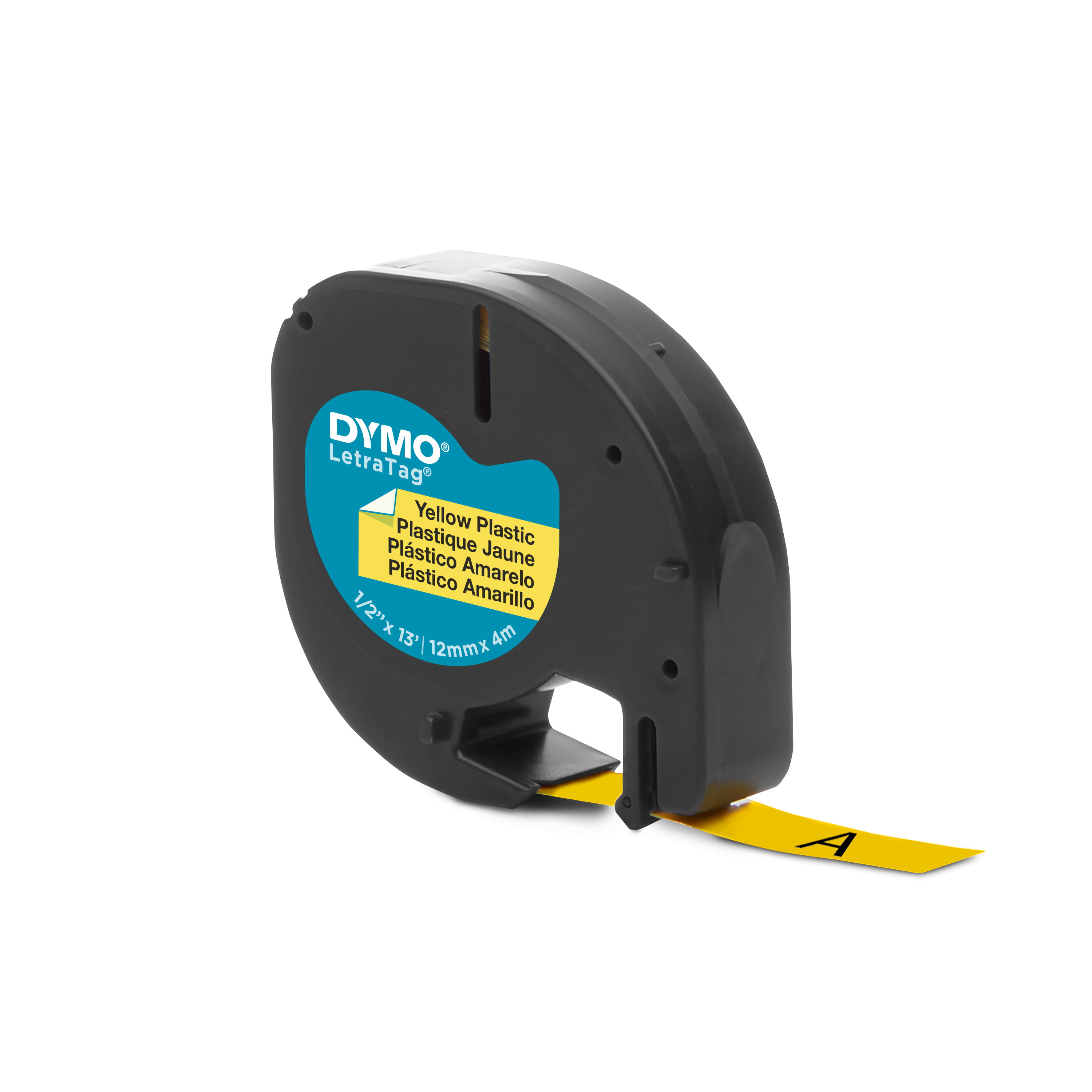 3PK 1/2'' Black on Yellow Plastic Label Tape for Dymo Letra Tag LT 91332 QX50 