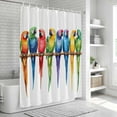 thumbnail image 6 of Colorful Parrot Bathroom Shower Curtains with 12 Hooks Polyester Waterproof Shower Curtain for Stalls and Bathtubs Watercolor Modern Funny Animal Bird Decorative Bathroom Privacy Curtain 36x78 Inches, 6 of 8