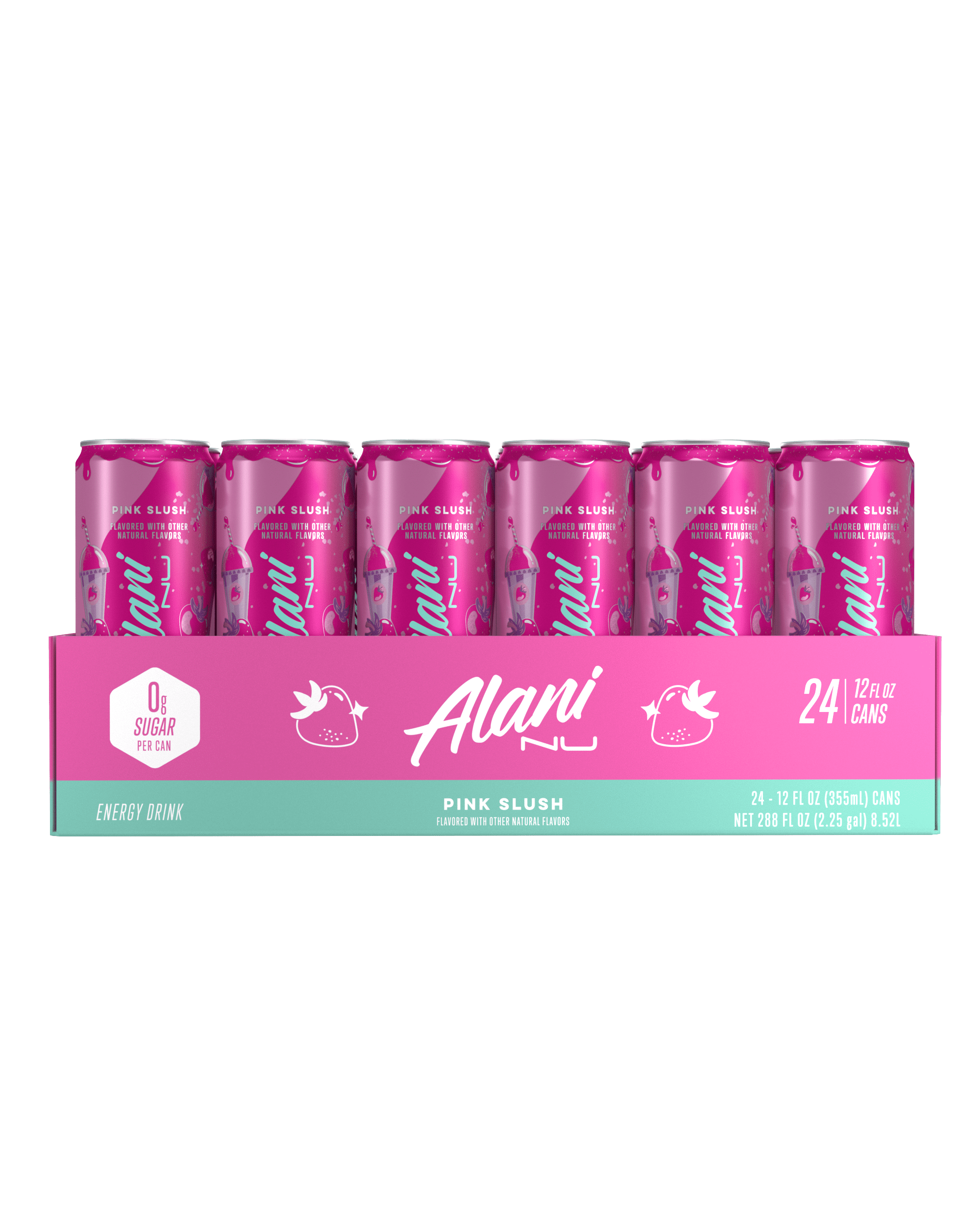 Alani Nu Sugar Free Energy Drink, Pink Slush, 12 fl oz, 24 Pack, Cans, 200mg Caffeine