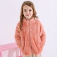 thumbnail image 2 of Vedolay Blazer jacket Girls Fall Winter Coat Warm Wool Blend Hooded Outerwear Jacket,Orange 4-5 Years, 2 of 4
