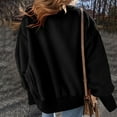 thumbnail image 4 of Womens Sherpa Fleece Oversized Sweatshirts Loose Split Long Sleeve Pullover Soft Comfy Tunic Tops, 4 of 8