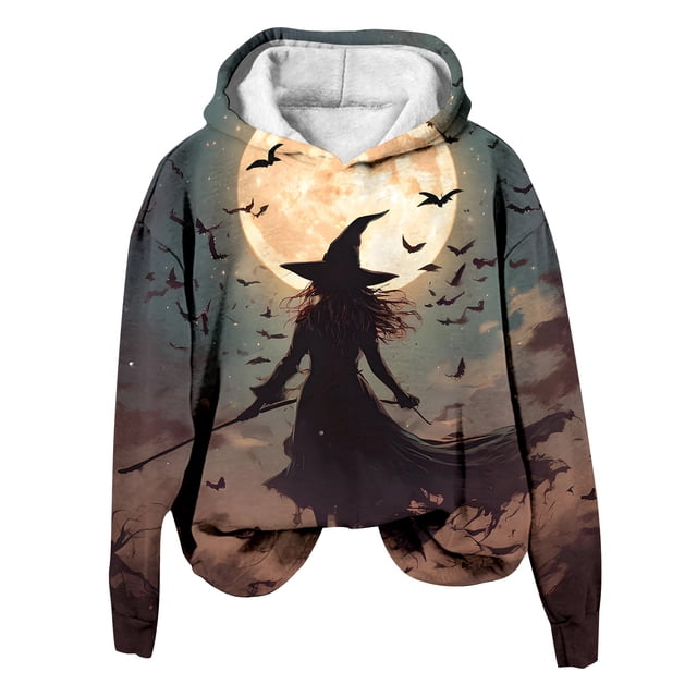 Chandail en Molleton Sans Capuche Imprimé Col Rond Manches Longues Automne Hiver pour Femmes Confortable Mode