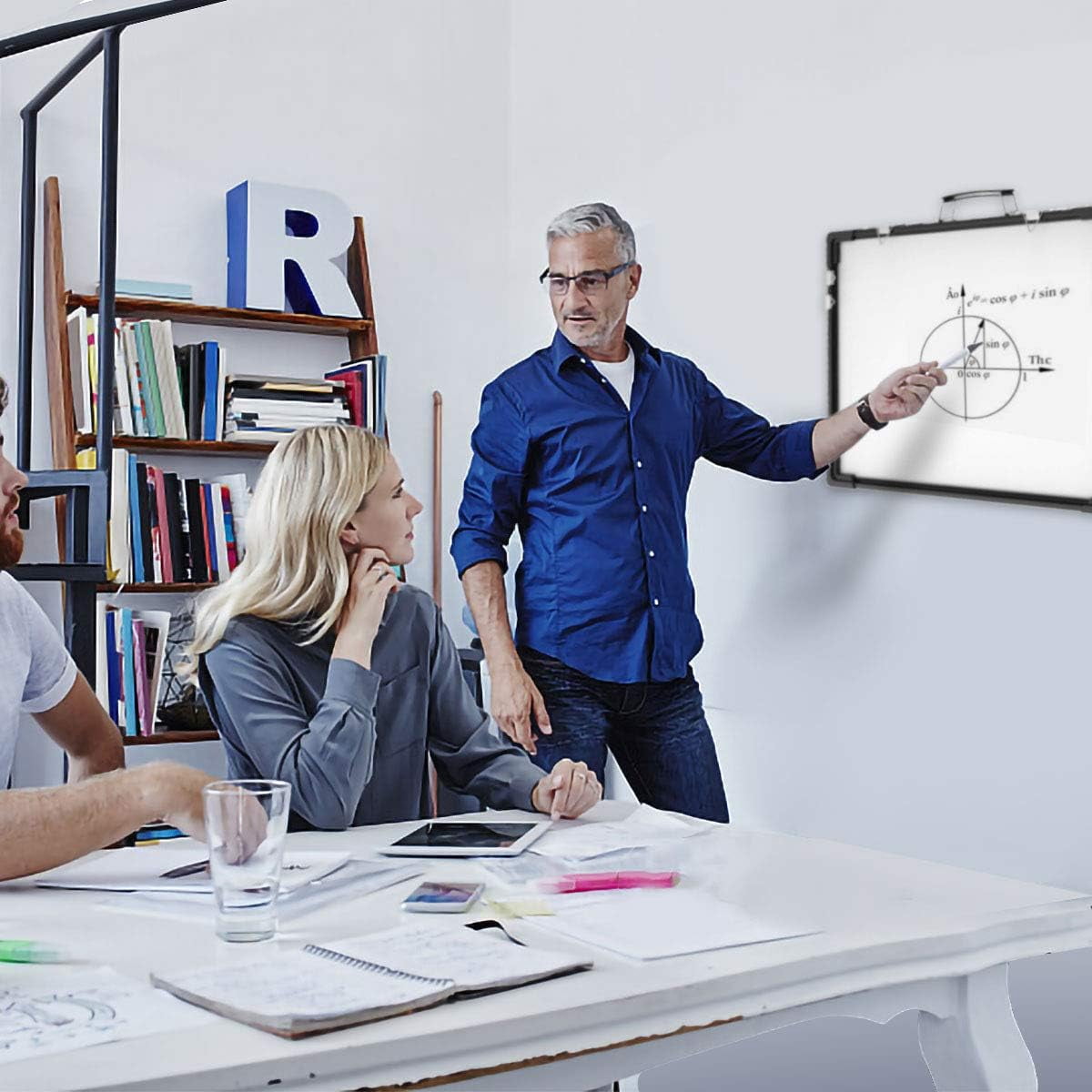 Whiteboard Dry Erase Boards,Foldable Hanging Wall Desktop Boards Easel for Office 24x18 Inch