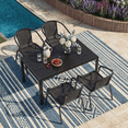 thumbnail image 2 of UDPATIO Outdoor Dining Chairs Set of 4, Patio Chairs, Rattan Outdoor Dining Chairs Set, Rattan Indoor-Outdoor Chairs for Bistro, Deck, Backyard, Porch, Steel Frame & Rattan Seat (Black), 2 of 8