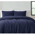 thumbnail image 3 of Brooklyn Loom Marshmallow Plush 100% Microfiber Polyester Navy 2-Piece Twin Comforter Set, Solid Casual themed, Adult Bedding, OEKO-TEX Certified, 3 of 8