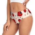 thumbnail image 2 of Kdxio Culottes Taille Haute Imprimé Coccinelle Rouge pour Femmes, sous-Vêtements en Coton Anti-Humidité - Petit, 2 of 6
