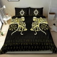 thumbnail image 4 of Juego De Cama Vikingo, Fenrir Cuervo Y Vegvisir Tatuaje Amarillo Rlt12, 4 of 6