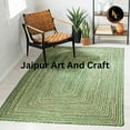 thumbnail image 6 of Jaipur Art And Craft Runner Green Braided Rug Handmade Chindi Jute Cotton Area Rug (2.6x8 Sq ft), 6 of 7