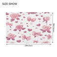 thumbnail image 2 of 2 Piece Soft Bathroom Rug Set Pink Roses and Bows Bath Mat and U-Shaped Toilet Contour Rug (16"x24"+20"x24"), 2 of 7